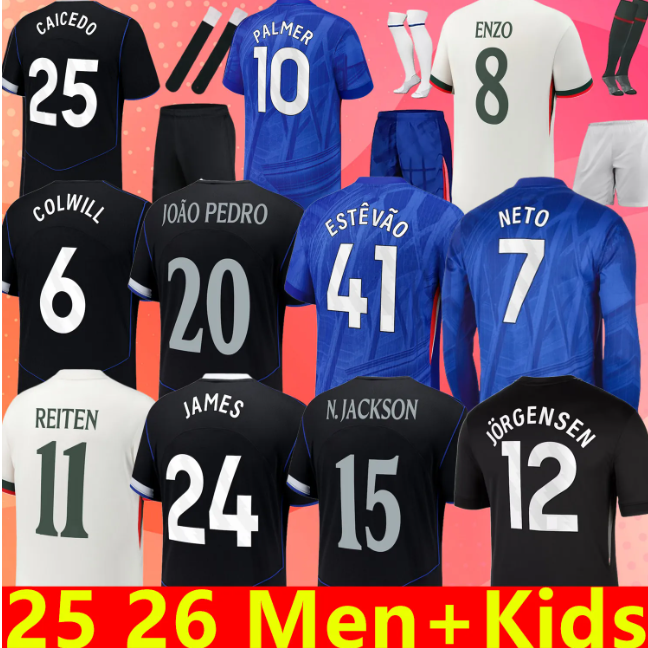25 26 CAICEDO Nkunku PALMER soccer jerseys 2026 Enzo Cucurella football shirt men kids N.JACKSON SANCHO neto Guiu Adarabioyo JAMES COLWILL finals Winners Delap