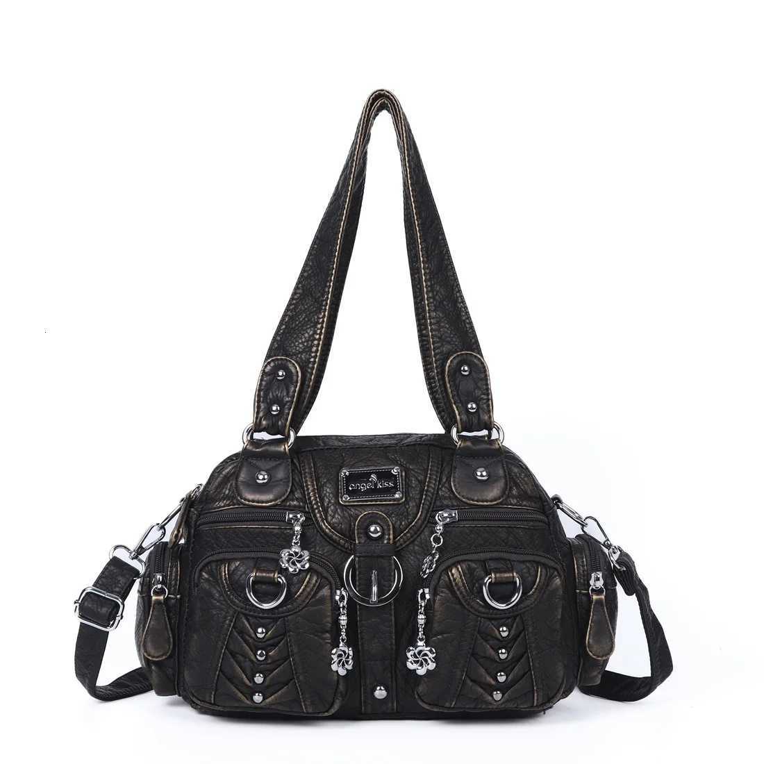 Angelkiss Womens Fashion Satchel Handbag Top-Handle PU Leather Shoulder Bag Multi-Pockets Dumpling Pack StyleW251111