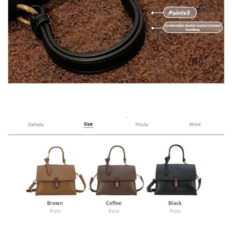 Designer Bag 2025 Spring And Summer New Texture Mahogany Retro Single Shoulder Messenger Handbag Trendy Large Capacity Bag