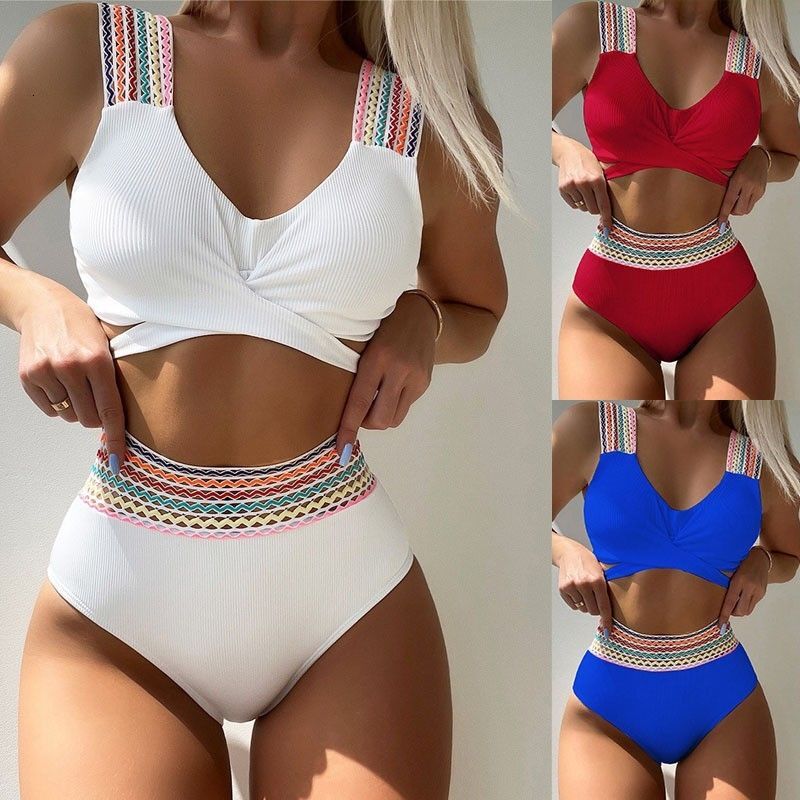 Women's Clothing Sexy High End Lace Up Beach Bikini Hot Spring Swimsuit