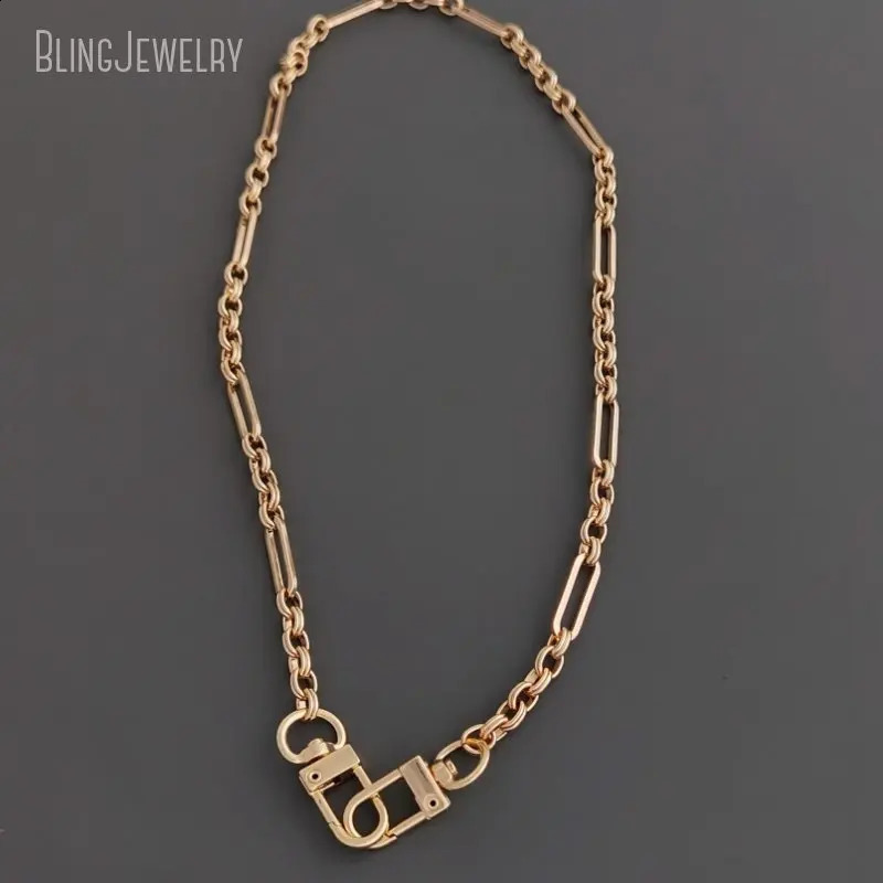 10 keychain clasps short gold colored chain links necklace amulet holder necklace statement gift Danielle jewelry 250409