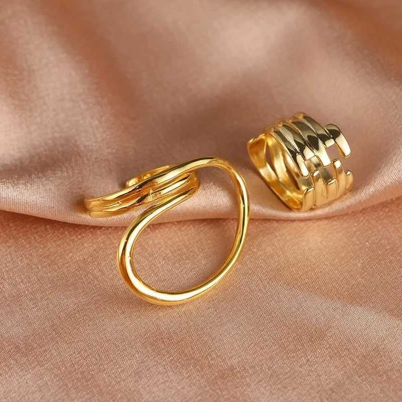 2 pieces/set of womens rings with exposed lines womens fashion simple twist geometry party statement designer jewelry giftsXJ250412