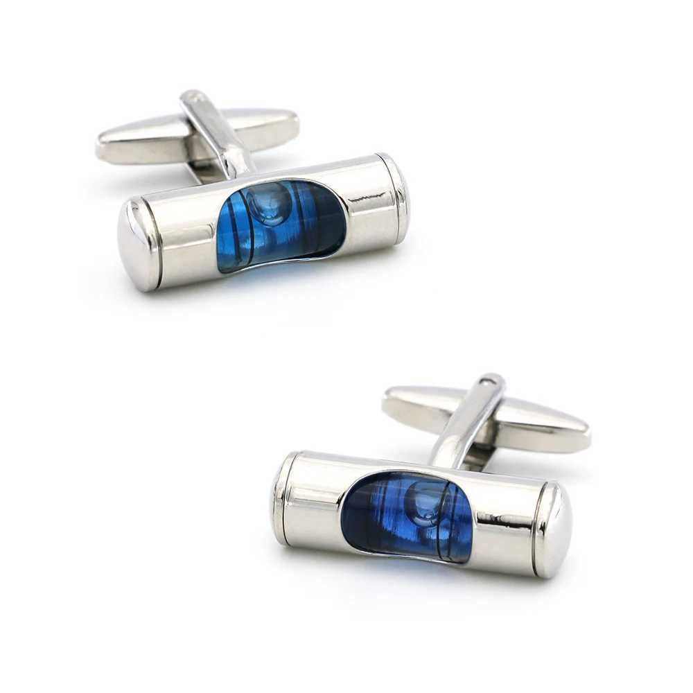 Mens horizontal cufflinks made of high-quality brass material with blue gradient design. Wholesale and retail of cufflinksT250412