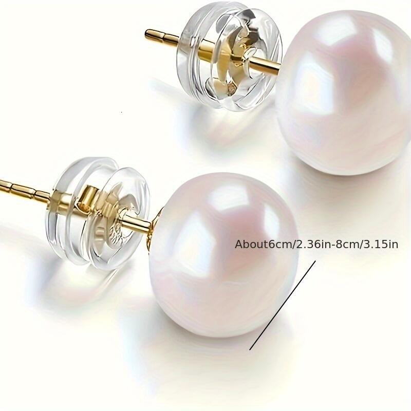 14k gold plated AAA+ selected white freshwater cultured pearl earrings