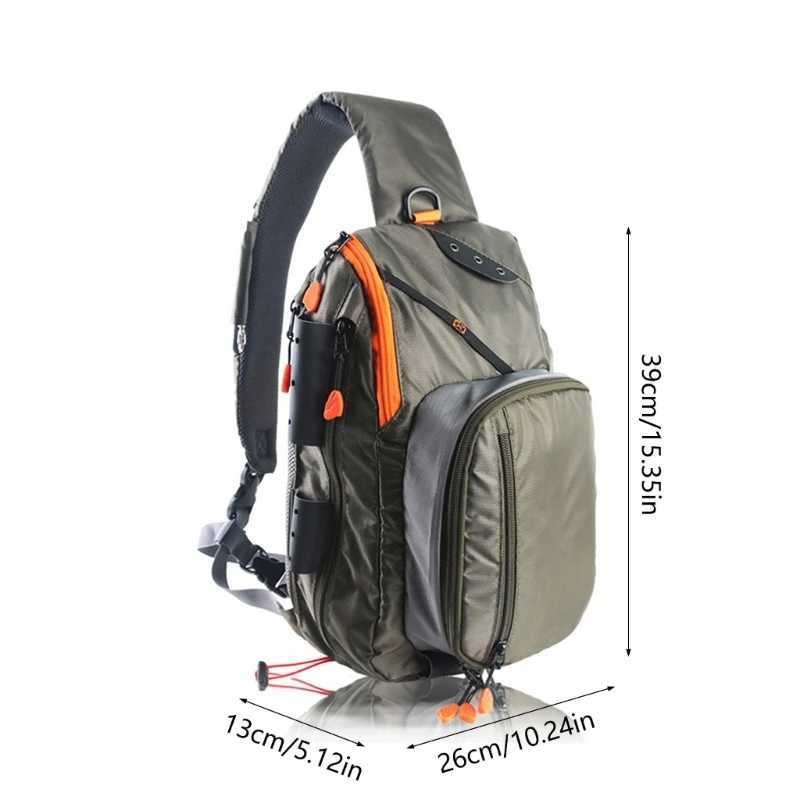 Fly Fishing Slings Pack Crossbody Bag Chest Pack Fishing Tackle Storage Shoulder Bag for Freshwater or Saltwater Fishing Z250411