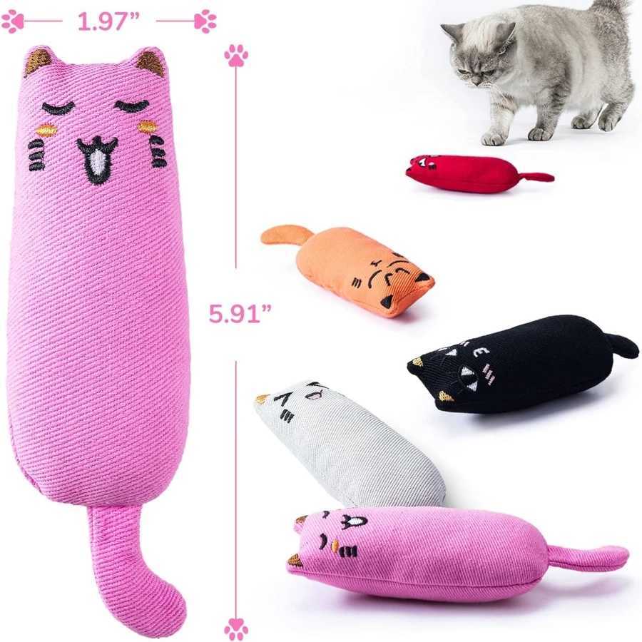 Rusty sound cat toys cat products cute cat toys kitten teeth frosted cat plush toys thumbs pet accessories Y250412
