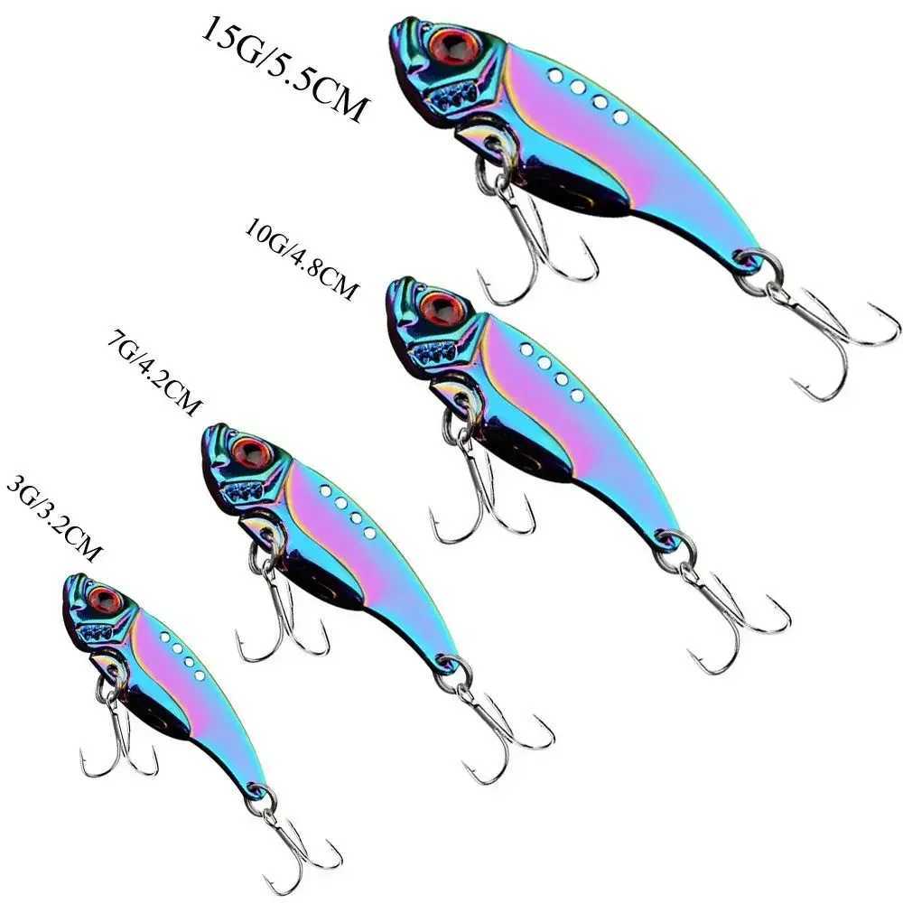 New 1pc/lot Metal VIB 3/7/10/15g Fishing Lure Vibration Spoon Spinner Lure Crankbait Bass Artificial Hard Bait Cicada VIB Tackle Z250411
