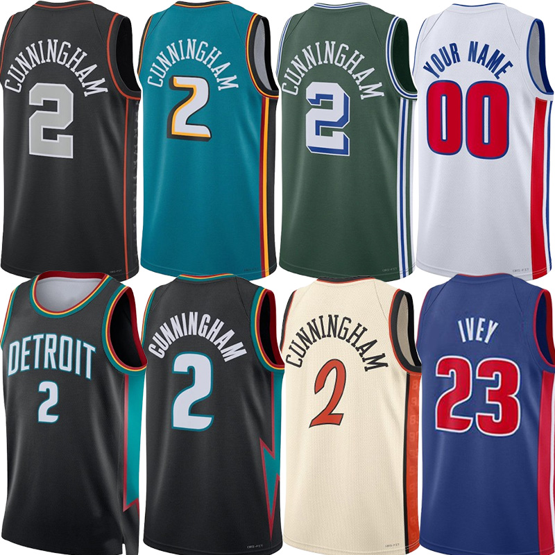 Cade Cunningham Basketball Jerseys Piston Jaden Ivey Jalen Duren Ausar Thompson Isaiah Stewart Tobias Harris Ronald Holland Caris LeVert Custom City Jersey