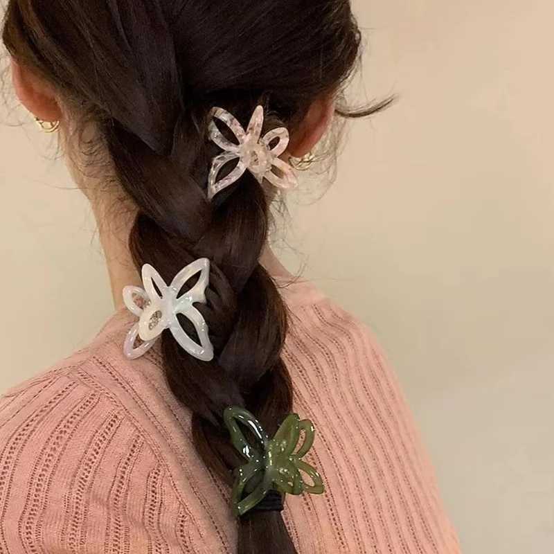 New Butterfly Hair Clip for Women Retro French Personalized Jelly Hair Clip Plastic Green Hair Claw Womens Hair Clip Hair Accessories Y2504012