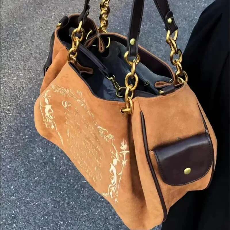 Vintage Letter Y2k Handbag Women Gothic Large Capacity Casual Crossbody Purse Female Haruku Aesthetic The Tote Bag