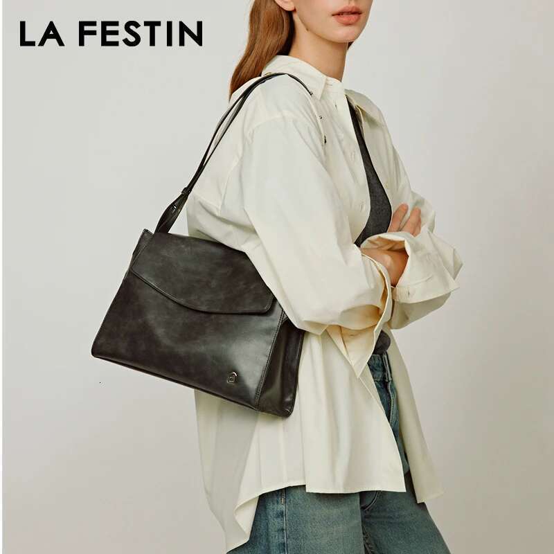 LA FESTIN Original Brand Women's Bag 2025 New Leather Shoulder Crossbody Tote Designer Bag Large Capacity Handbag