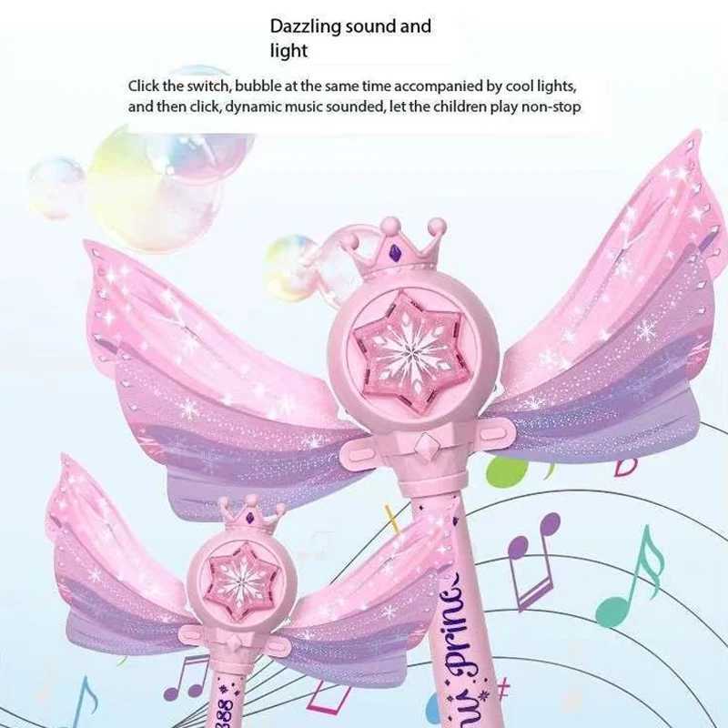 Disney Frozen automatic bubble machine hair dryer childrens handheld Anna wand windmill bubble stick summer outdoor toy Y2504012