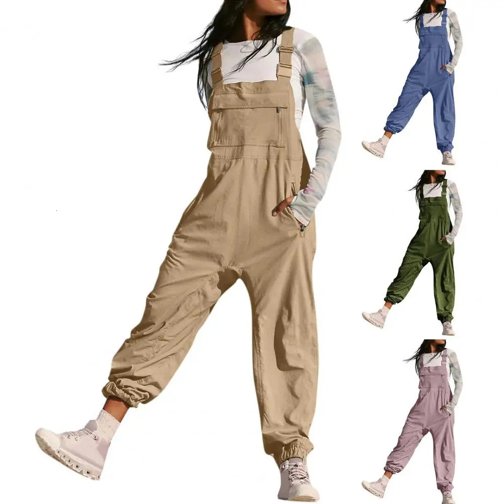 Women Dungarees Stylish Cargo Jumpsuit with Zipper Pockets for Women Workwear Outfit for Travel Wear Women Square Collar251112