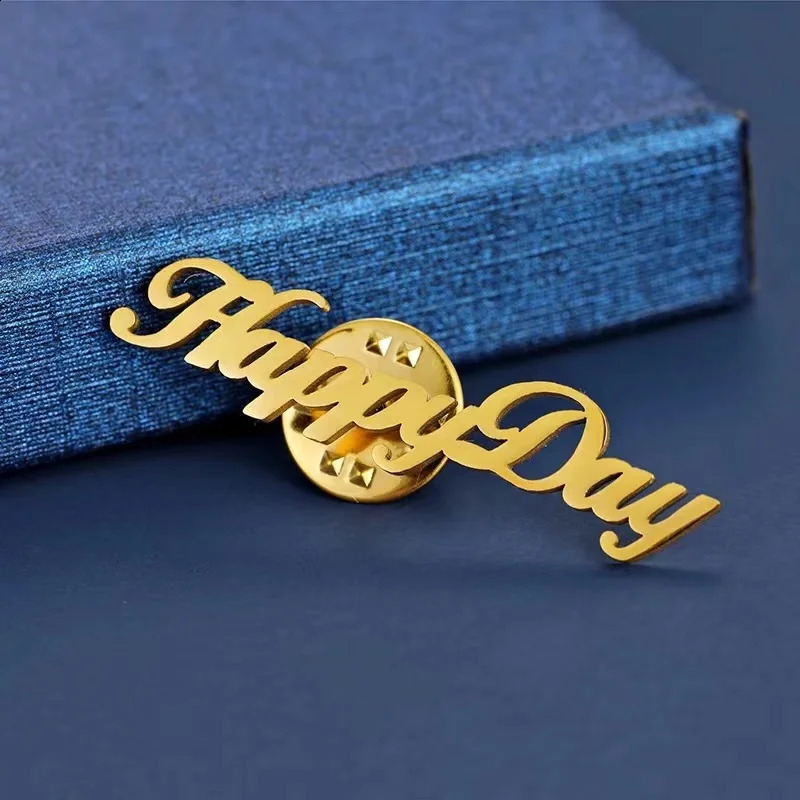 YHUISO Personalized Customization Name Stainless Steel Collar Pin Womens Gift Diy Badge Multi Jacket Brooch Cufflinks 250407