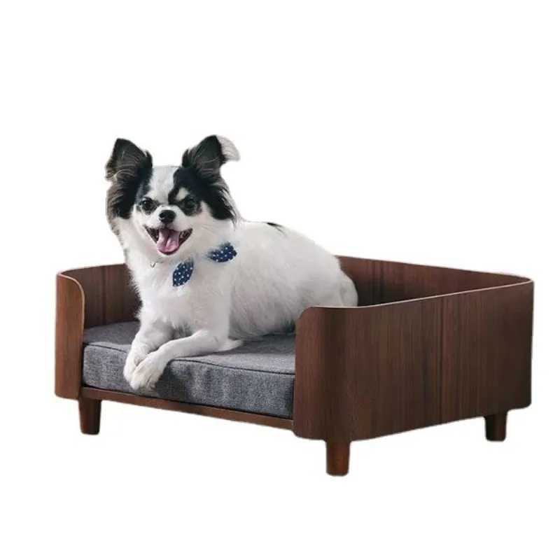 Cat and Dog Bed Wooden House Indoor Pet Furniture Flooring Modern Simple Ceiling Bed Comfortable Durable Furniture Accessories X250412