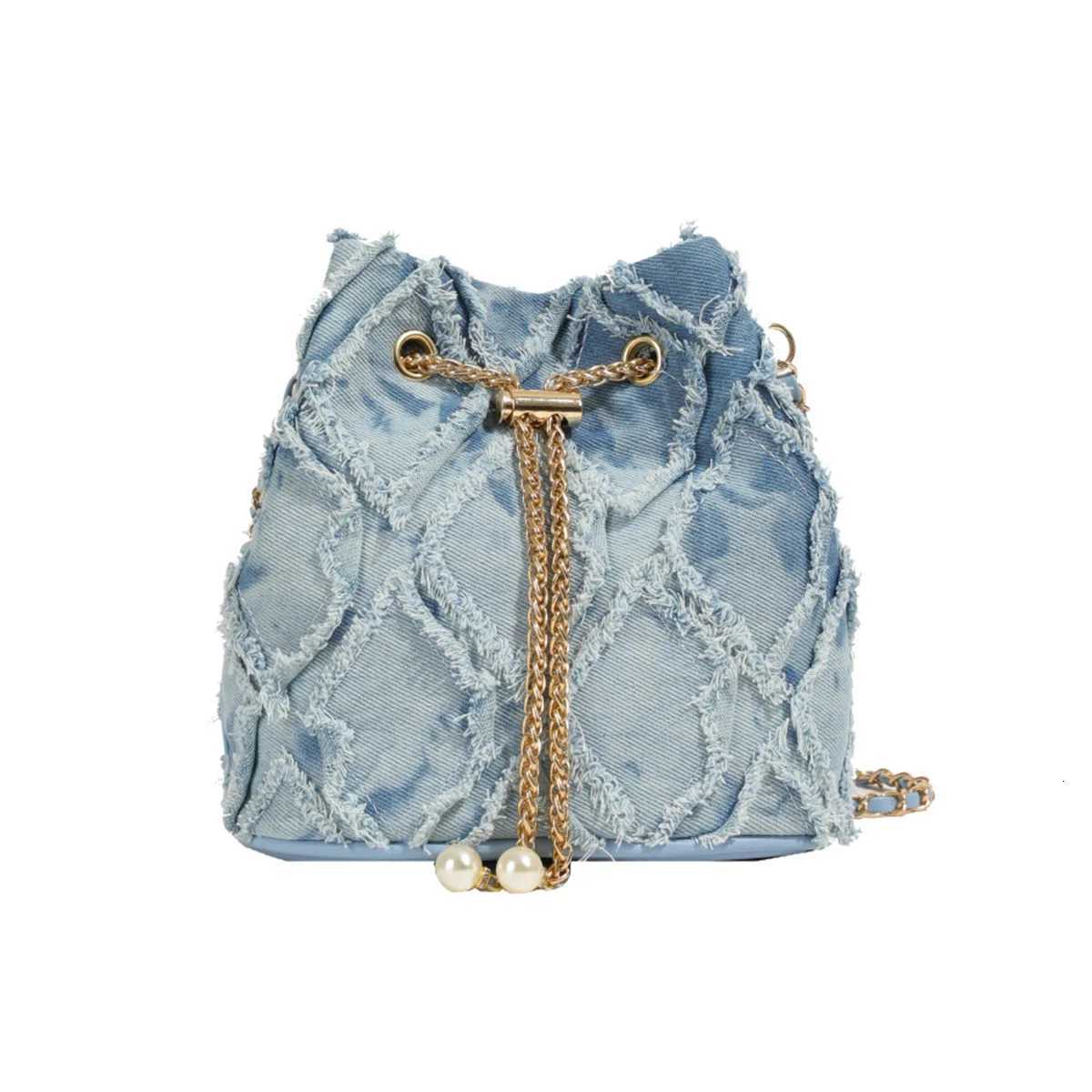 New popular diamond-shaped raw edge shoulder bag simple and fashionable messenger bag elegant and versatile daily bucket bagT2511112