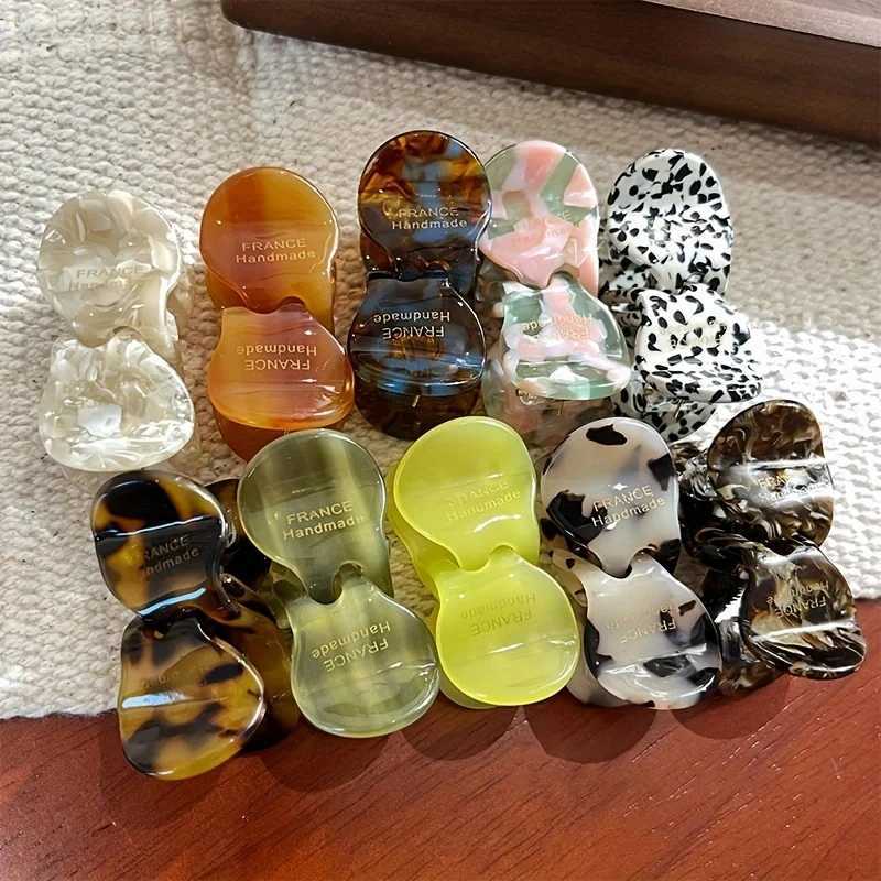 2 pieces/set of mini acetate hair clips cute small size hair clips elegant side pin hair clips for girls Y2504012