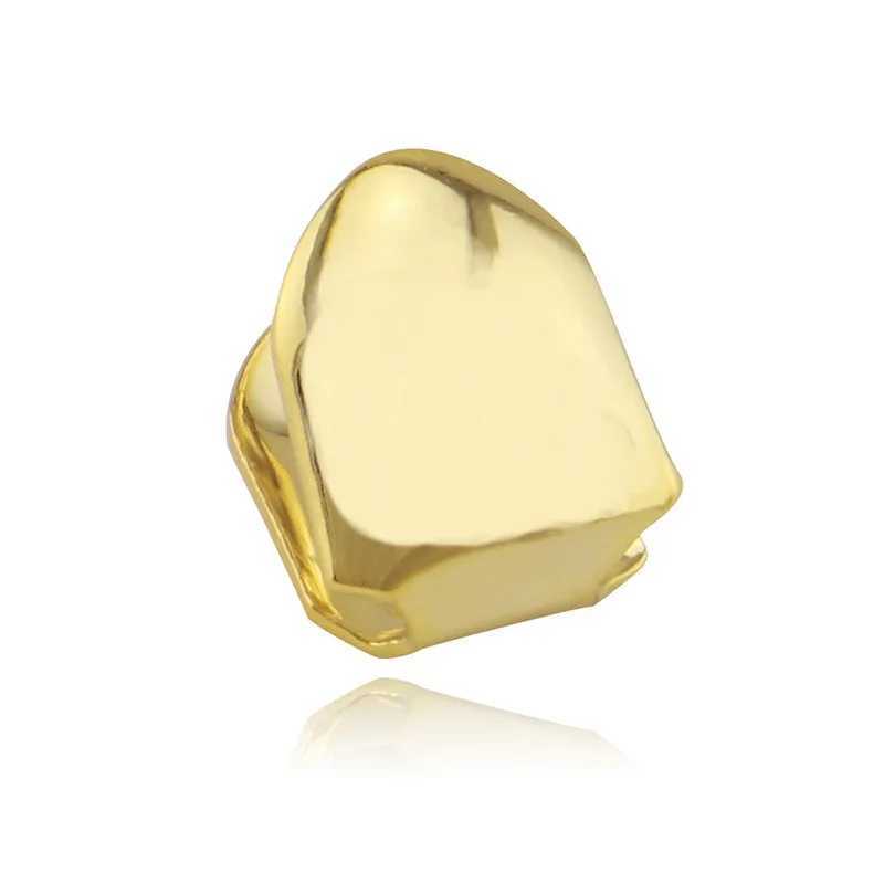 Single tooth bracket hip-hop gold-plated single tooth solid Grillz grill cover jewelry tooth grill mouth neutral tooth cover grinder W250412