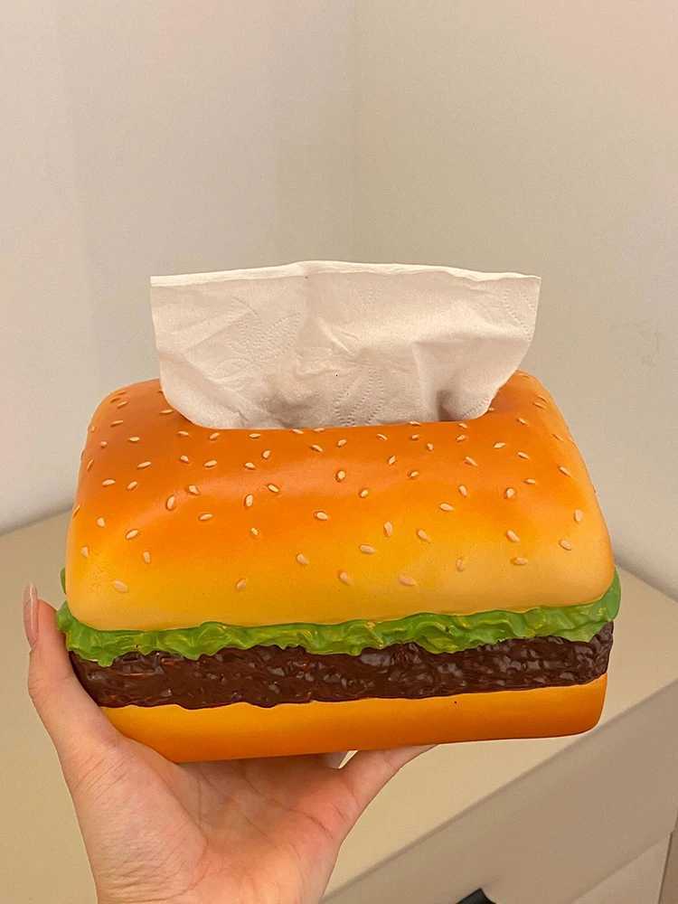 Hamburger Tissue Box Made of Eco-friendly Resin Creative Retro Living Ro Tissue Box A Fun He Decorative Gift Y251112