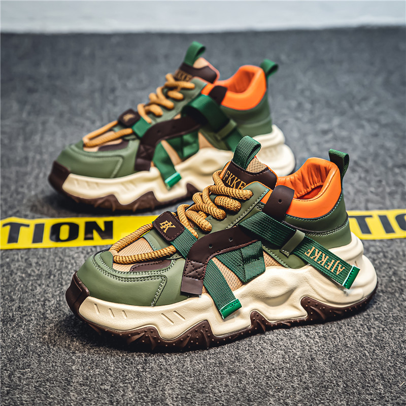 Men's Breathable Mesh Casual Sneakers - Chunky Platform Running Shoes Retro Dad Shoes for Spring Summer