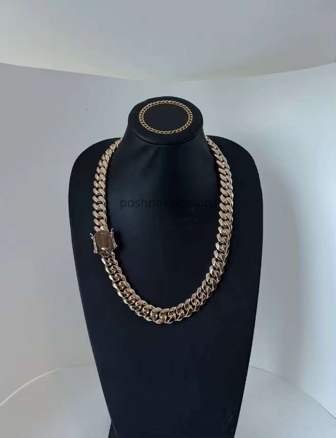 16Mm Cuban Chain Vvs1 Silica, 14K Platinum Sterg Sier, Tester