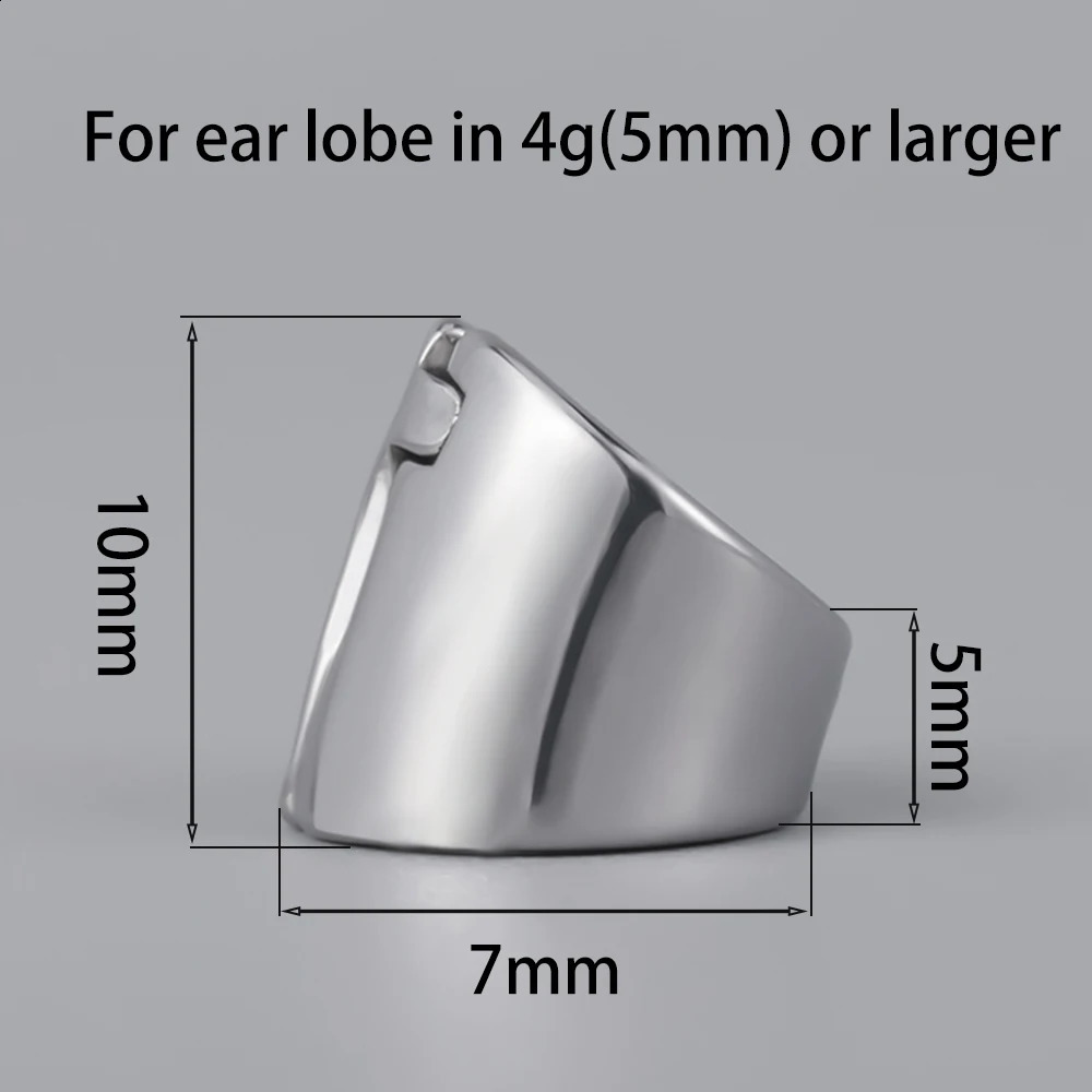 Vankula 2PC Fashion Clip Ear Lobe Cuff Stainless Steel Plugs Ear Gauges Tunnels Piercing Expander Stretchers Body Jewelry 250403