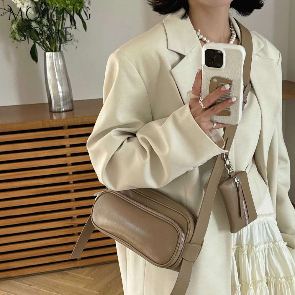 Motingsome Spring Designer Bags 2 Pcs Set Crossbody Shoulder Handbag And Purses Fashion Messenger Saddle Satchel 2025 New