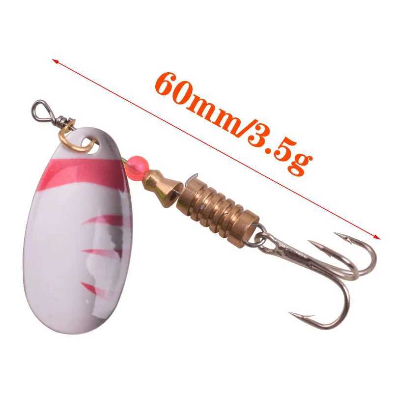 Rotating Spinner Fishing Lure 2.5g 3.5g 5.5g Spoon Sequins Metal Hard Bait Treble Hooks Wobblers Bass Pesca Tackle Z250411