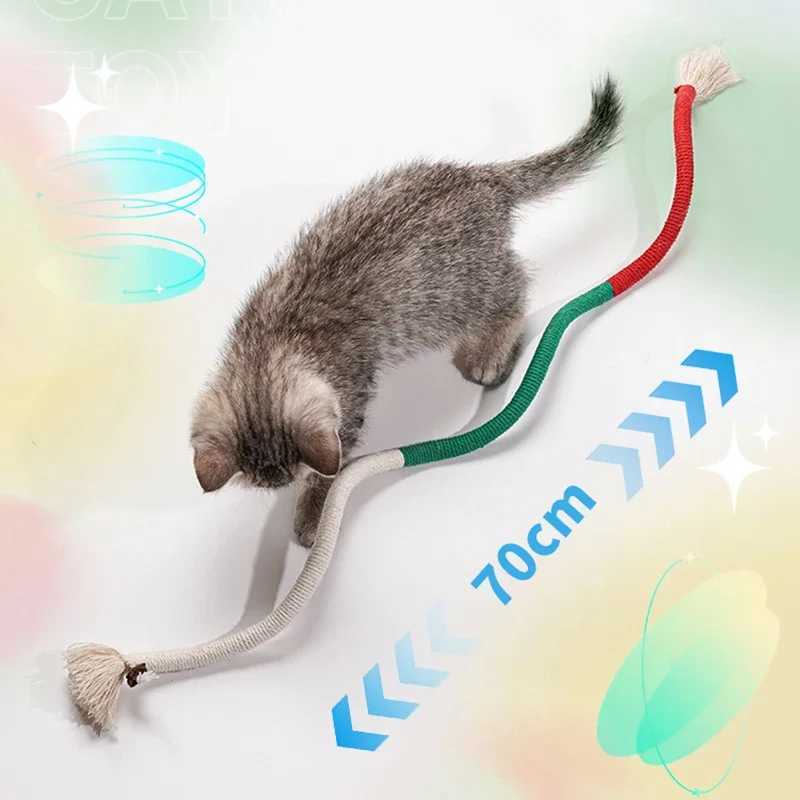 Cat Chewing Toy Interactive Plush Cotton Rope Toy Silver Vine Cat Teasing Toy Cleaning Mouth Cat Playing Toy Pet Supplies Accessories Y250412