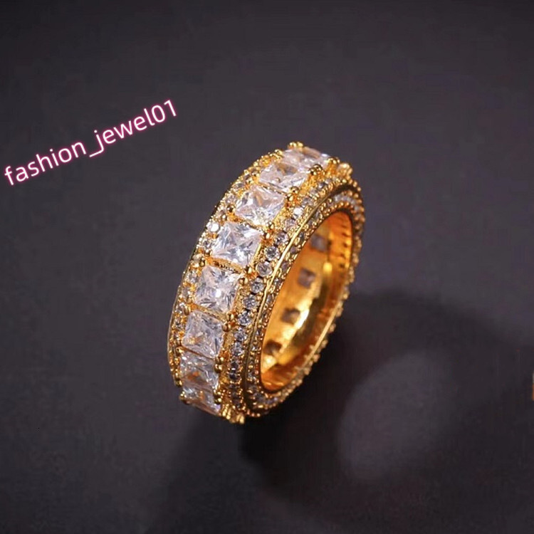 Customized Mens Silver Ring Vvs Moissanite Hip Hop Ring S925 Silver With Princess Moissanite Tennis Cuban Ring