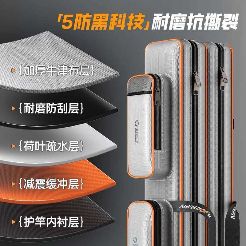 YUZHIYUAN New Fishing Rod Bag Thickened Fishing Gear Bag Lightweight Large Capacity Sea Pole Special Storage Big Belly Bag Z250411