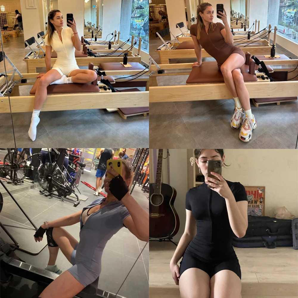 Winter Autumn Womens One-piece Yoga Jumpsuit leggings Long-sleeved Warm ski Overalls Outerwear High Elastic Cycling Bodysuit J251112