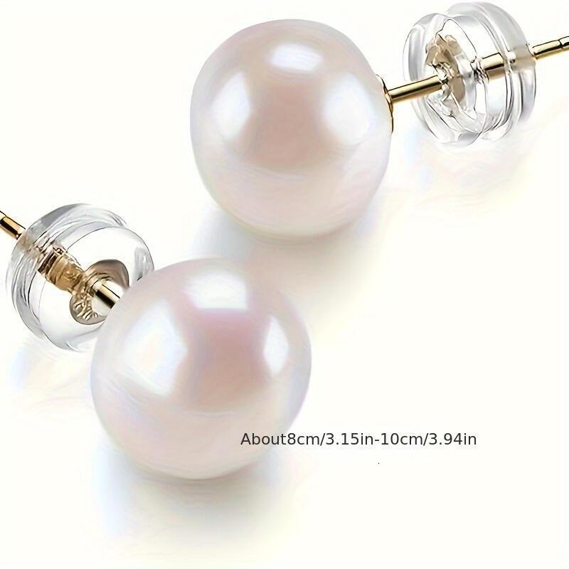 14k gold plated AAA+ selected white freshwater cultured pearl earrings