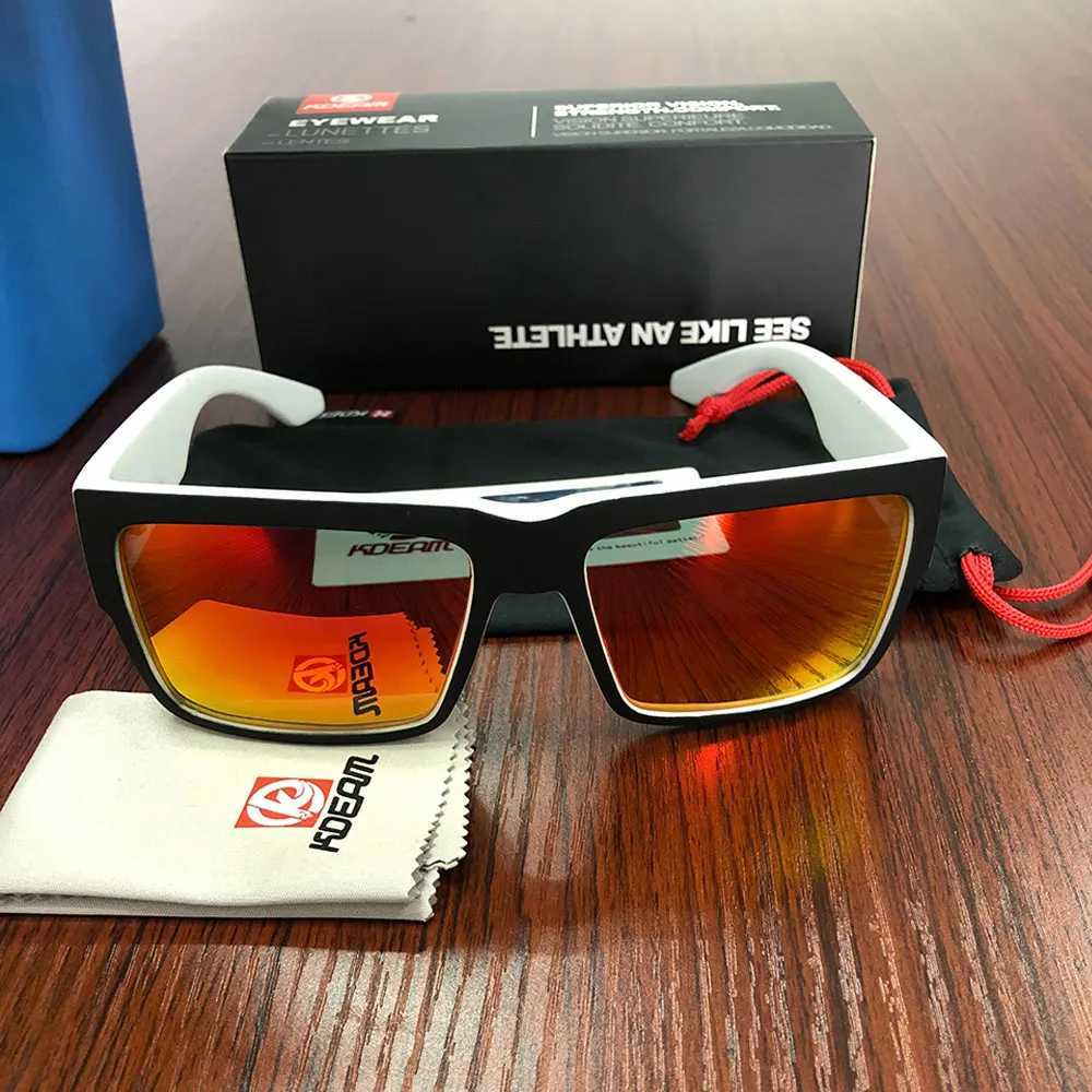 KDEAM Recommend Square Polarized Sunglasses For Men Women Outdoor Shades Ultra-thick Elastic Paint Frame 5-Barrel Hinges Z250411