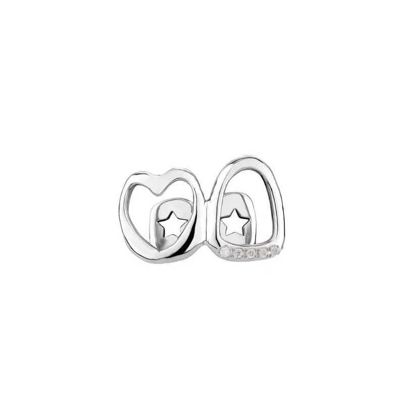 Fashionable double hollow zircon tooth cap suitable for women punk hip-hop smooth celebrities personalities dental grills couple jewelry W250412