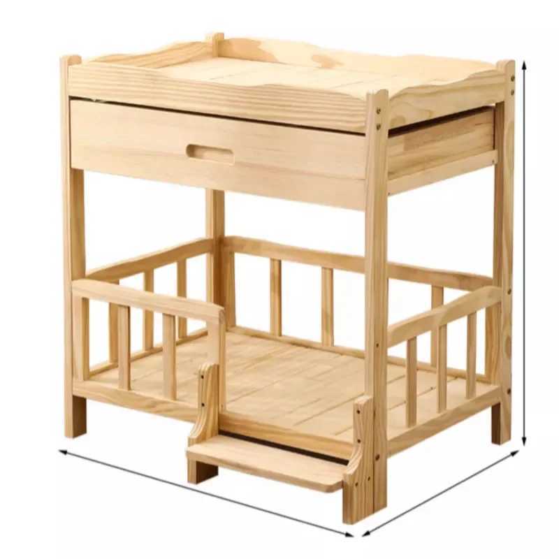 2-story solid wood princess pet bed universal cat and dog bed breathable pet shelter cat and dog climbing ladder X250412
