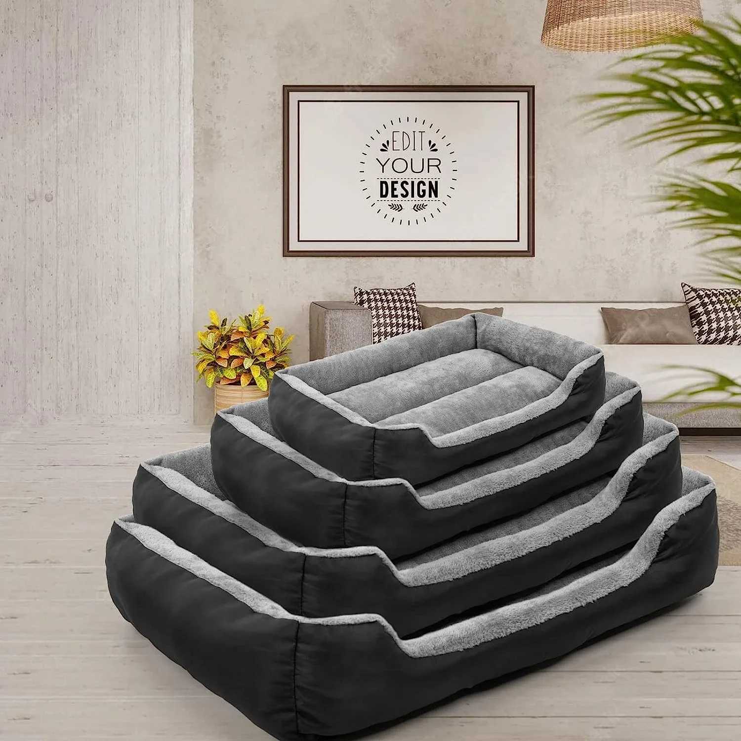 ATUBAN dog bed for large dogs washable pet bed mattress comfortable warm rectangular bed for medium and large dogs cat pets X250412