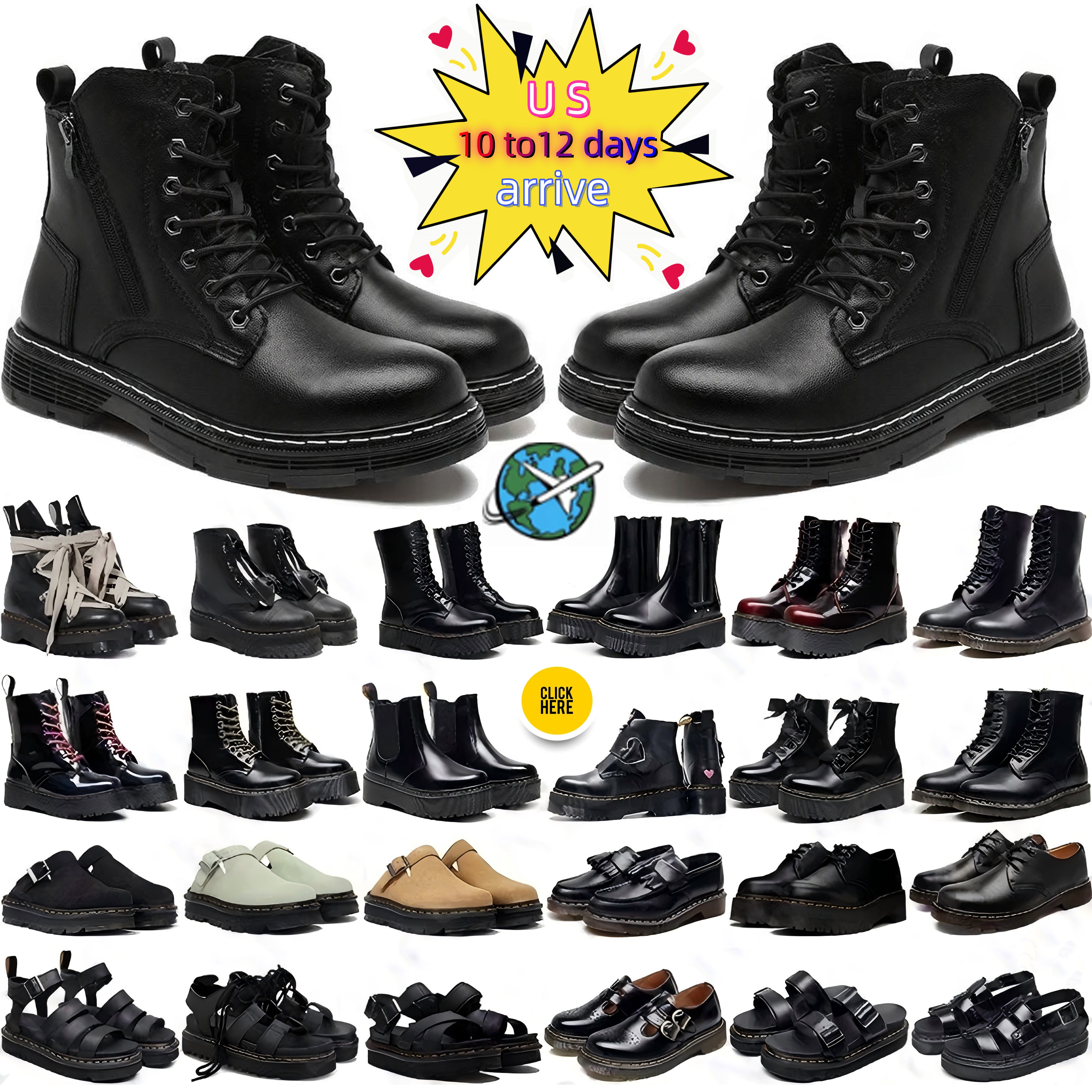 Designer marrtting Boots real leather winter snow boot for men women booties sandals smooth black fashion bottom sneakers ankle non-slip classic outdoor sandal