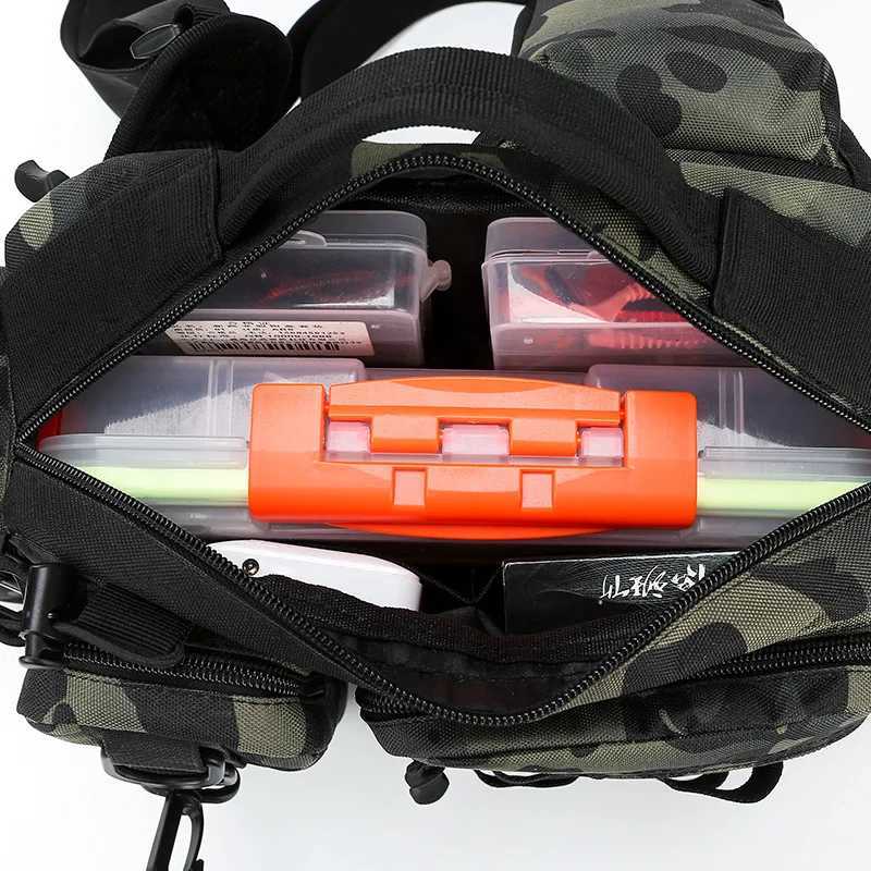 Fishing Equipment Storage Bag Bait Box Gear for Men Waist Bag Fly Fishing with Rod Holder Backpack Wateproof Wear Resistant Z250411