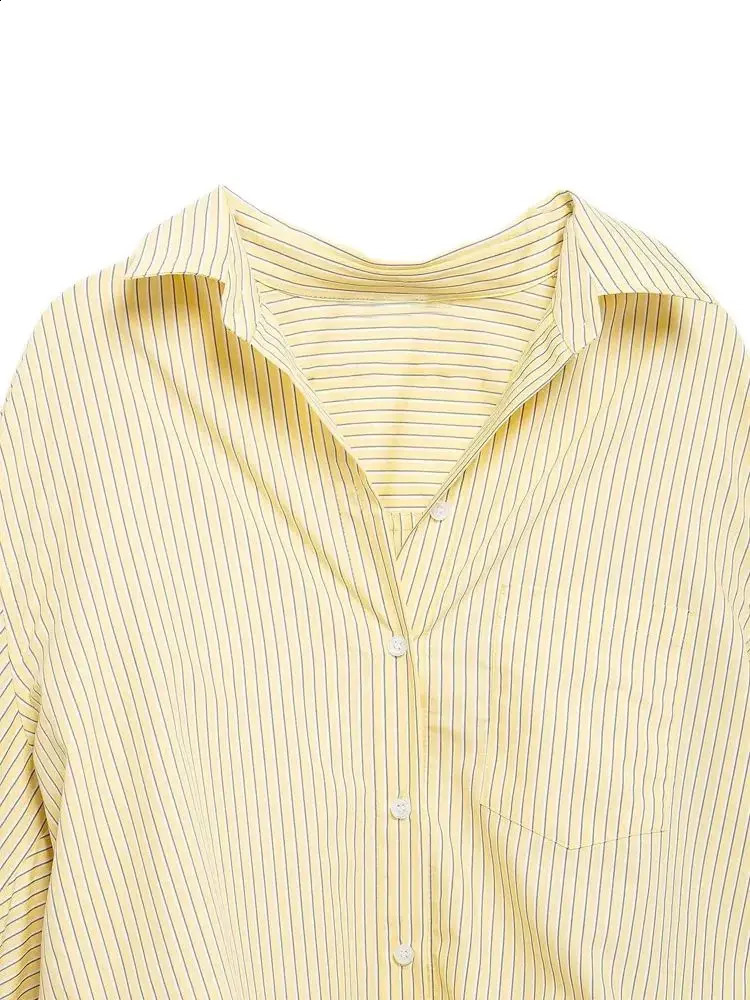 TRZA Womens Oversized Poplin Shirt Long Sleeve Button-Up Chic Blouse Fashionable Top for Ladies 250411