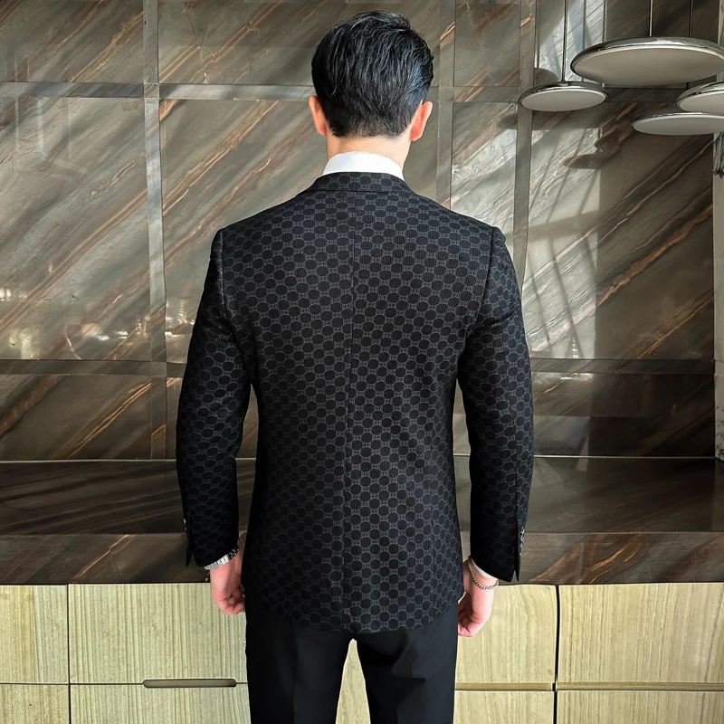 Spring and Autumn Single Chest Business Fashion Leisure Single Set Dress Jacket Mens Main Promotion 250411