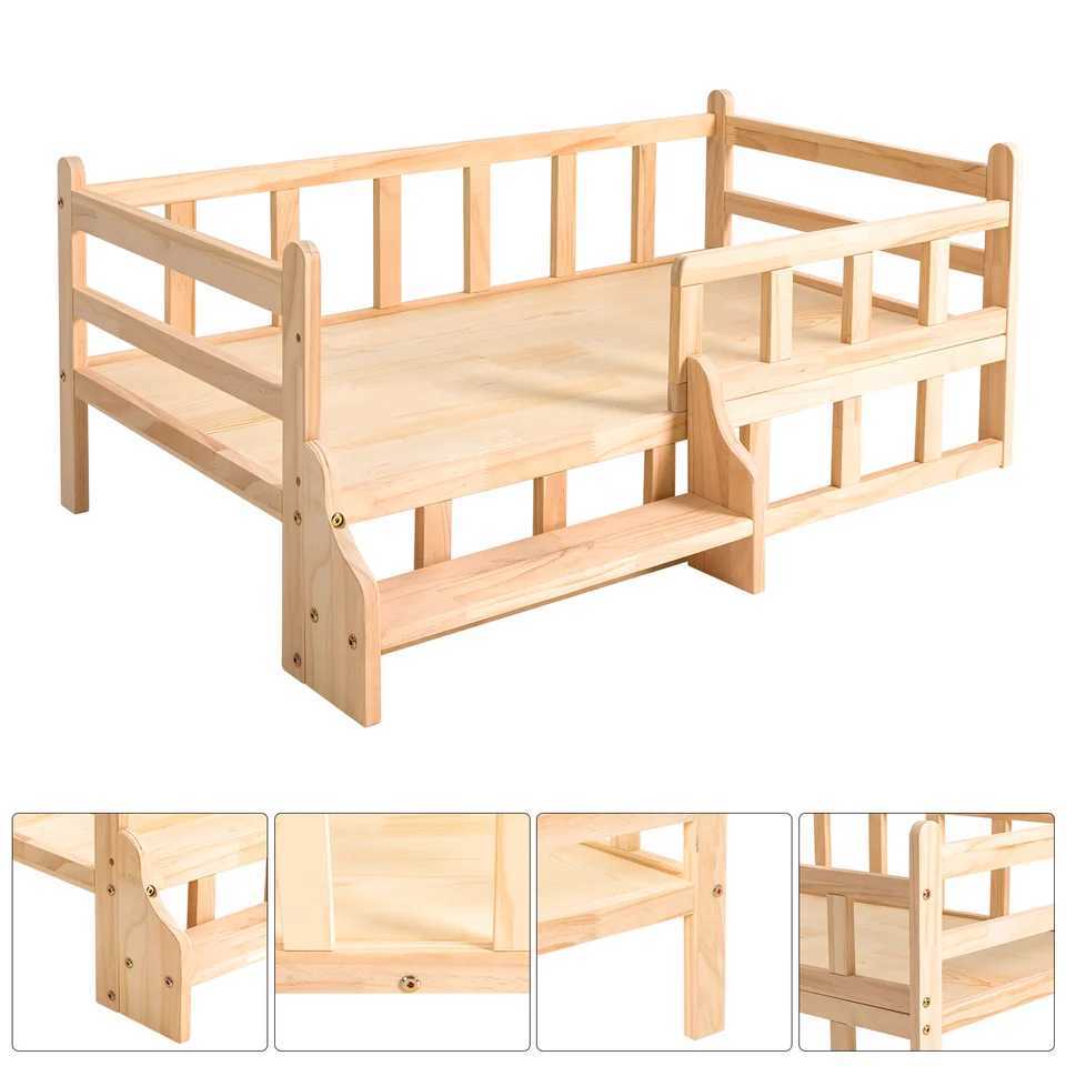 Solid wood pet bed wooden dog bed frame dog house furniture dog bed bracket circular fence corner for cats or dogs X250412
