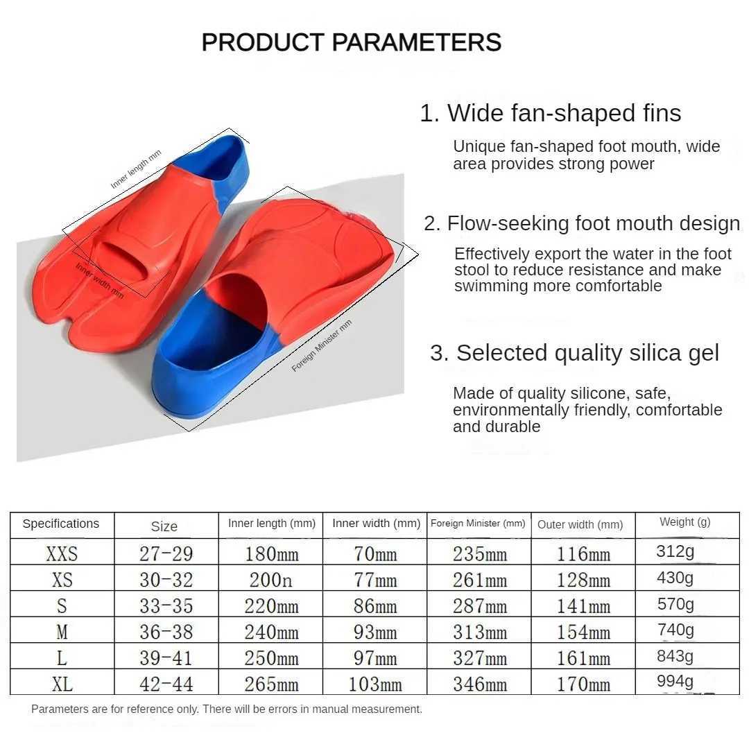 Adult professional flip diving inflatable flip frog shoes childrens training swimming equipment free diving short finsY250412