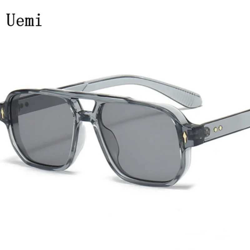 New Retro Double Bridge Square Sunglasses For Women Men Fashion Luxury Design Sun Glasses Trending Shades UV400 EyeglasseC250411