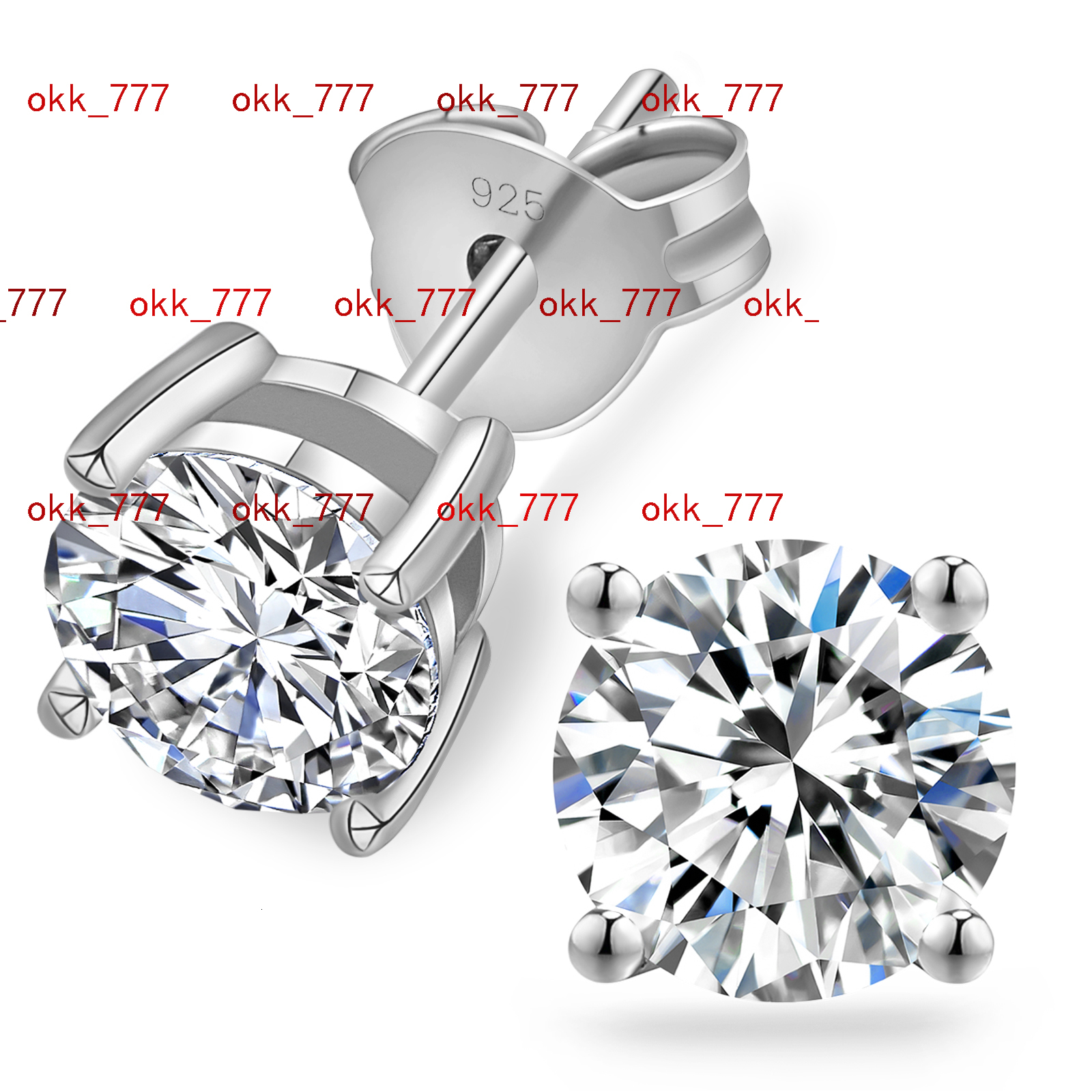 0.1ct-5ct 3-11mm Moissanite Earrings 925 Sterling Silver Gold Plated Studs D Color VVS Diamond for Men Women GRA Luxury Jewelry
