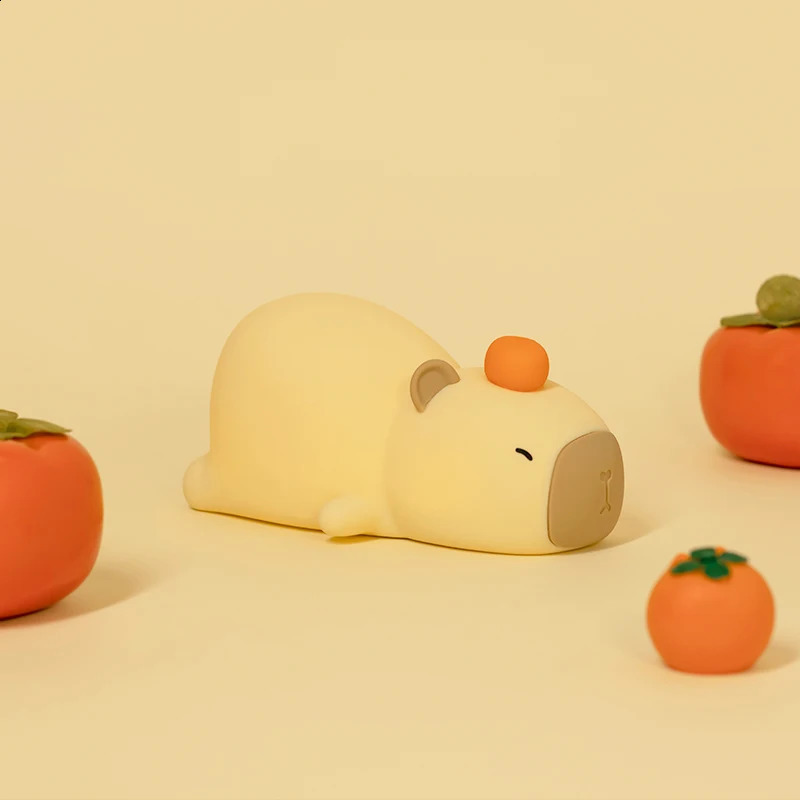 Capybara Cute Silicone LED Cartoon Night Light USB Charging Dimmable Sleep Night Light Used for Childrens Room Decoration Birthday Gifts 250411