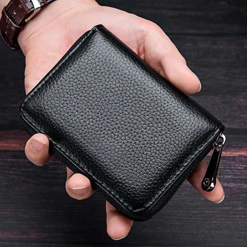 Pu Leather Travel Bank ID Organizer Wallet Holder Ticket Credit Card Bag Case Zipper Pouch ddmythur