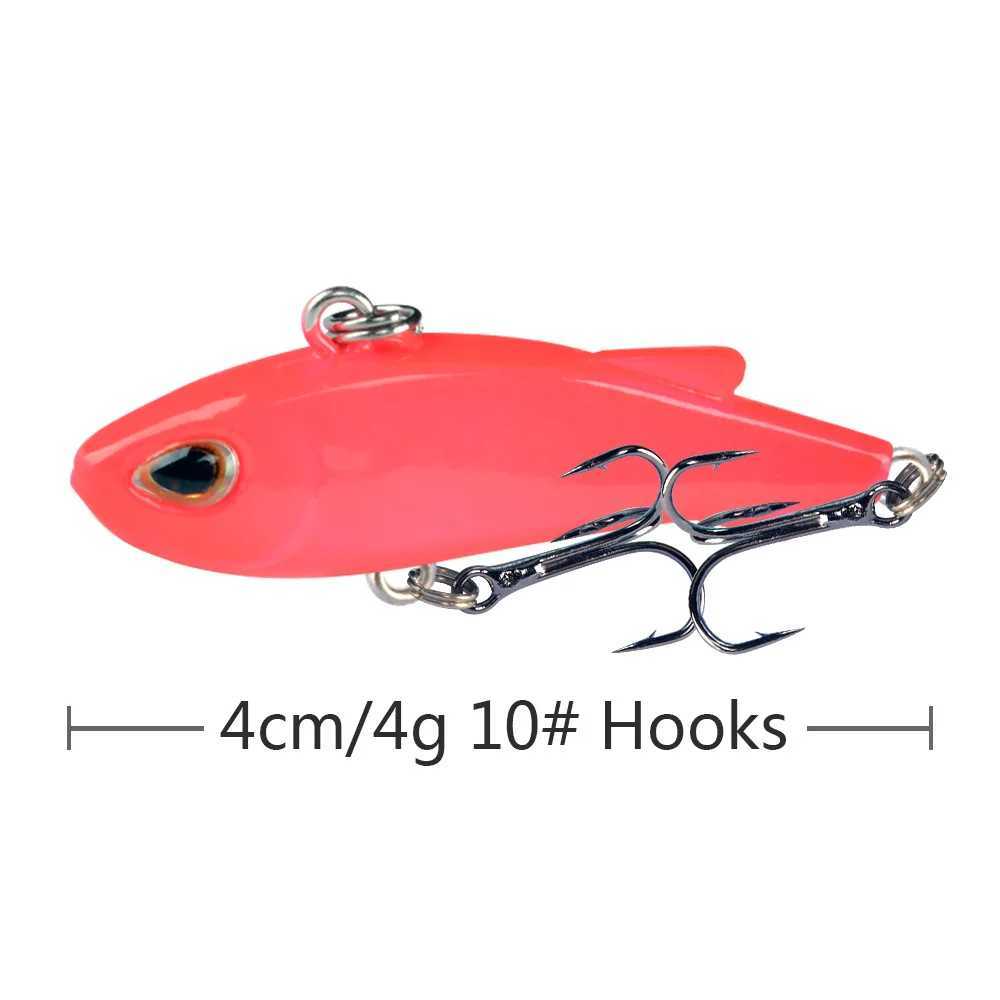 1Pcs 4cm 4g Mini Winter VIB Fishing Lures Sinking Vibration Artificial Wobbler Ice Hard Bait Bass Pesca Crankbait Fishing Tackle Z250411