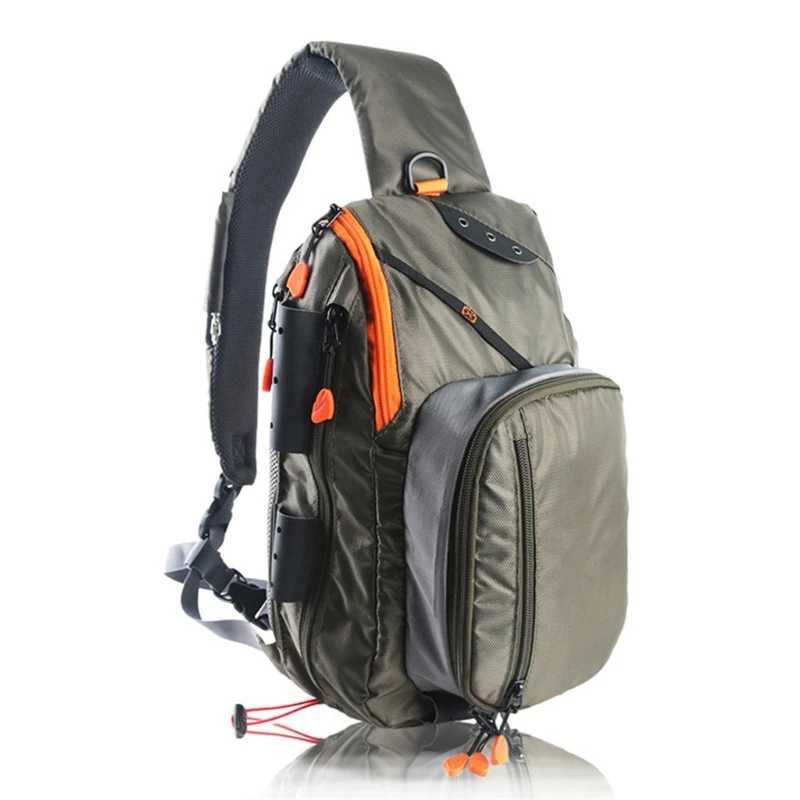 Fly Fishing Slings Pack Crossbody Bag Chest Pack Fishing Tackle Storage Shoulder Bag for Freshwater or Saltwater Fishing Z250411