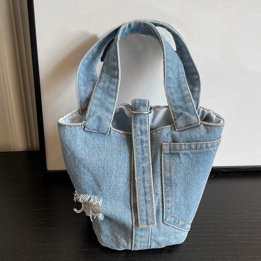 Womens street handbag Fi denim handbag solid color handbag casual shoulder bag date party shopping womenXJ250412